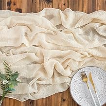 AOKSUNOVA Tischläufer Musselin 4m x 80cm Tischläufer Hochzeit Dekostoff