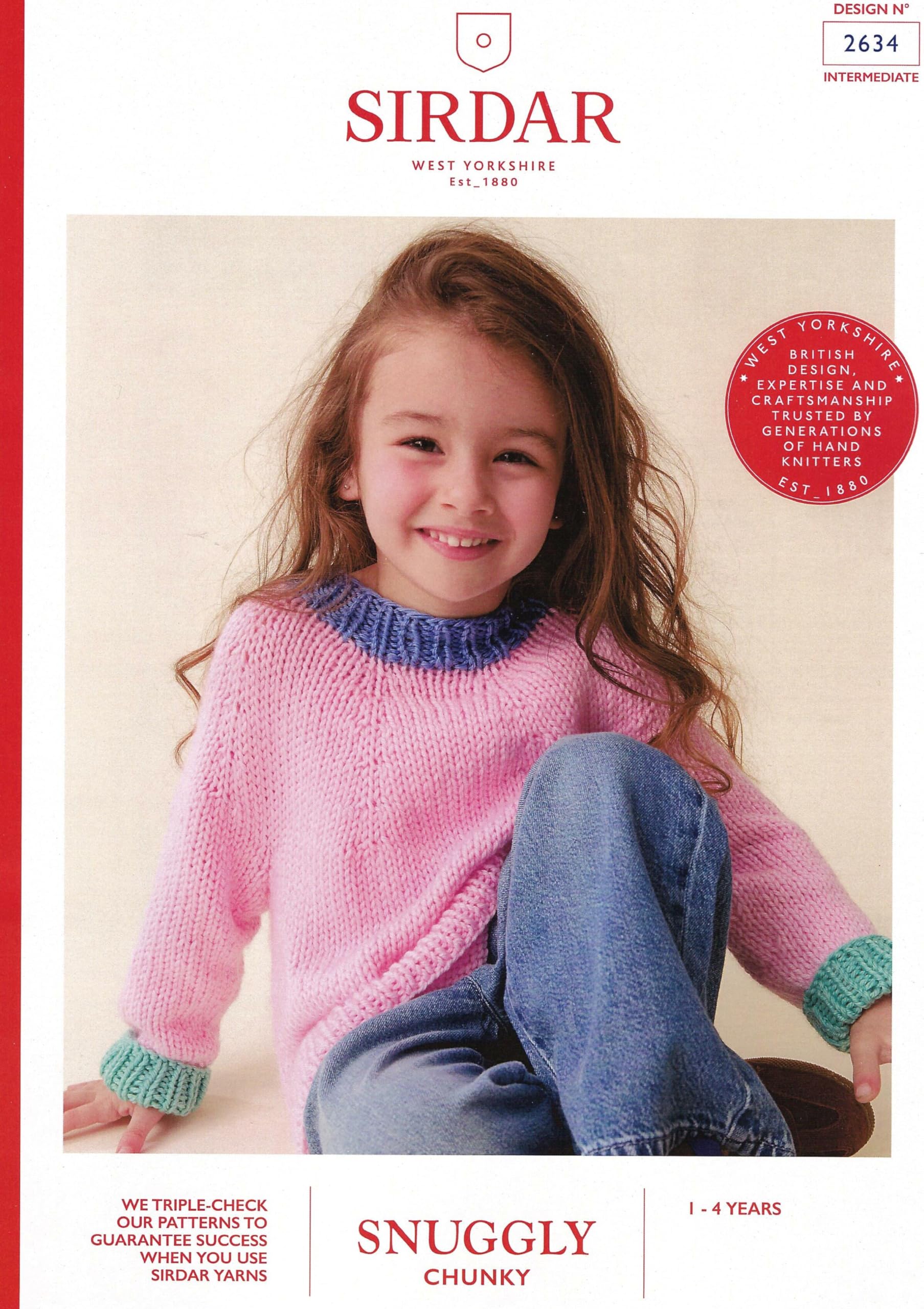 Sirdar Multicolour Chunky Knitting Pattern Pamphlet - 2634 Children's Sweater (1-4Years)