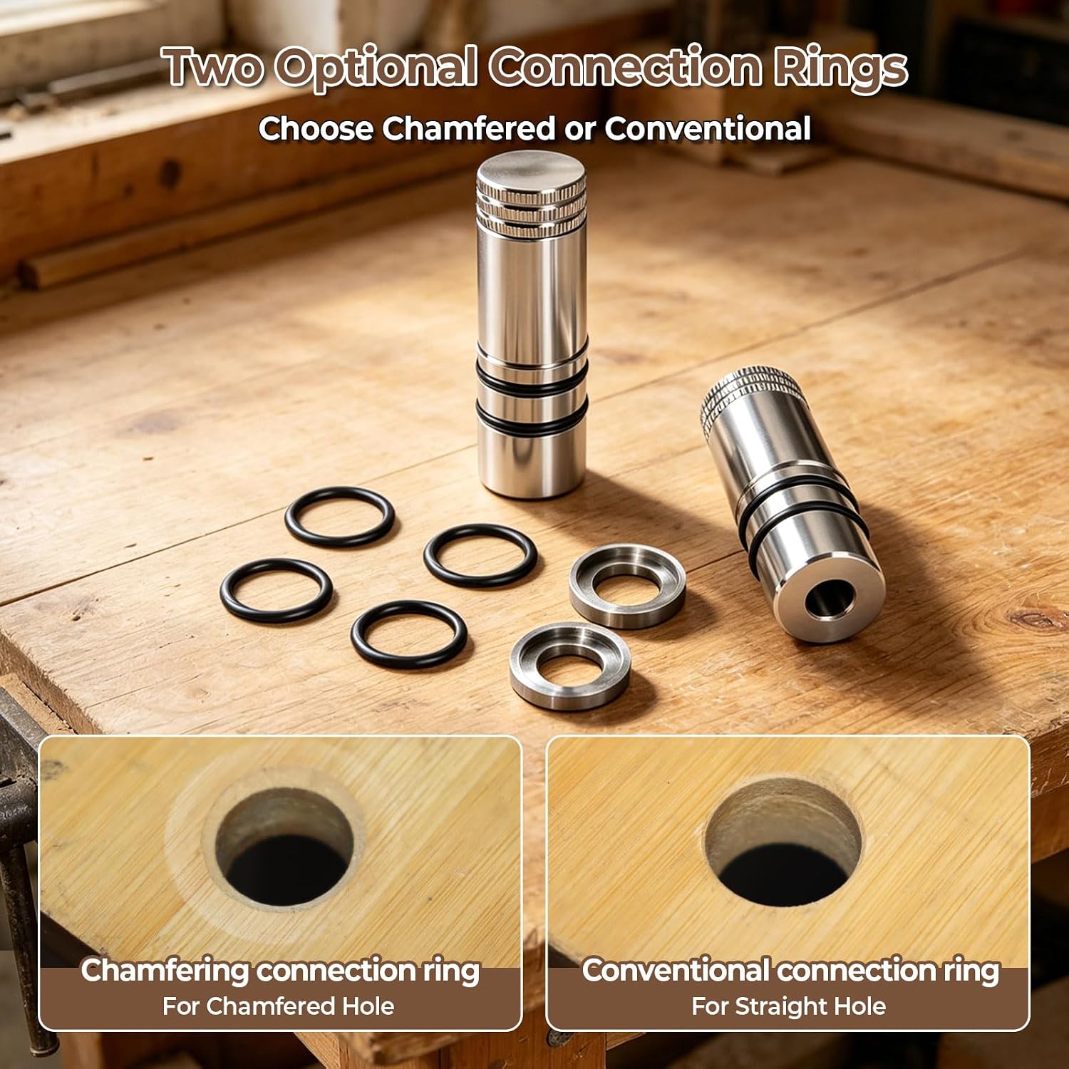 68.5mm Height Bench Dog Clamps Set for 20mm DogHoles, 2Pcs Stainless Steel Bench Dog Holes Clamps for MFT Tables DIY Projects
