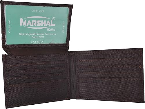 Billetera plegable clásica de nailon para hombre en colores Billeteras delgadas para niños, Marrón