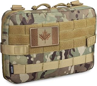 Wynex Tactical Admin Molle Pouch, Medical EDC EMT Utility Bag Shell Design Attachment Pouches 1000D Nylon Hiking Belt Bags Include Canada Flag Patch