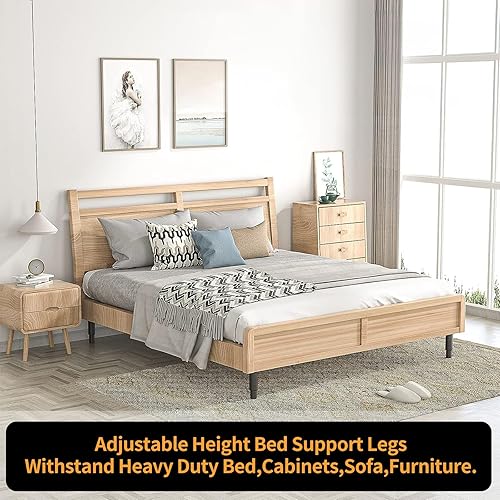 Miniatura 7 de Huazu 4 patas ajustables de soporte de cama, piezas de repuesto para marco de cama, sofá, gabinete de muebles, patas de soporte central duraderas