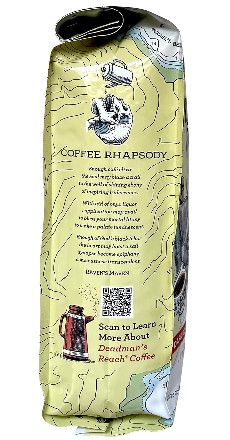 Raven's Brew Coffee High Caffeine Coffee Dark Roast Whole Bean – Deadman's Reach 2-pack of 12oz - Image 6