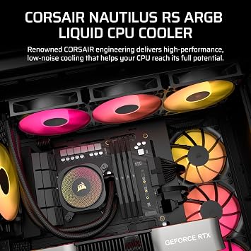 CORSAIR Frame 4500X RS-R ARGB Bundle Includes 3X RS120R ARGB Fans, 1x RS120 ARGB Fan, 1x Nautilus RS 360 ARGB CPU Cooler Black