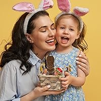 Vista 6 de Cocoa Pebbles - Barra de caramelo de Pascua en forma de conejo, barra de chocolate con leche y cereales de conejo sólido, relleno de cesta