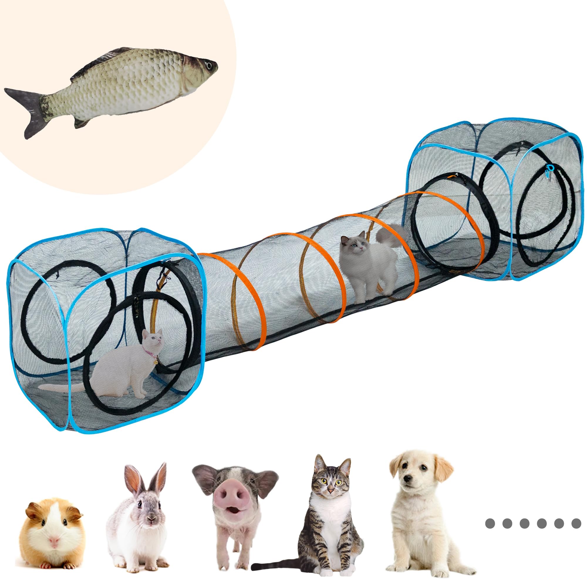 Outdoor Cat Enclosure ITENT Cat Play Tunnel Cube(with Three Ways - Main Image