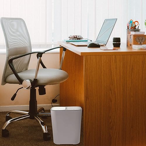 Miniatura 9 de Alipis Bote de basura de dos compartimentos, cubo de basura de doble compartimento, cubo de basura de plástico para reciclaje, cubo de basura