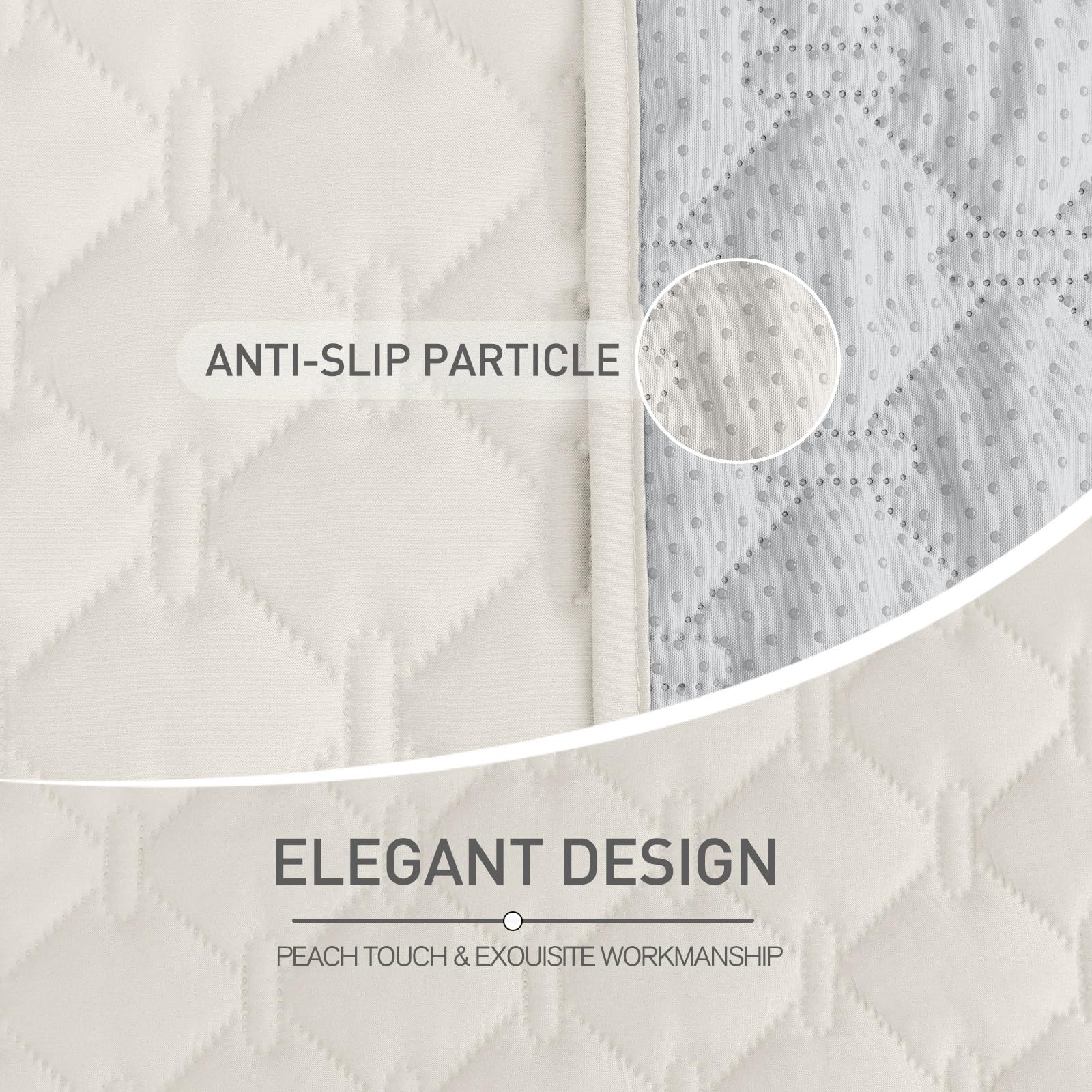 Coperta Impermeabile per Cani, Copridivano antigraffio gatto, Copridivano con Penisola per Animali con Fondo in Gomma Antiscivolo, Copriletto (Avorio,76x178cm)