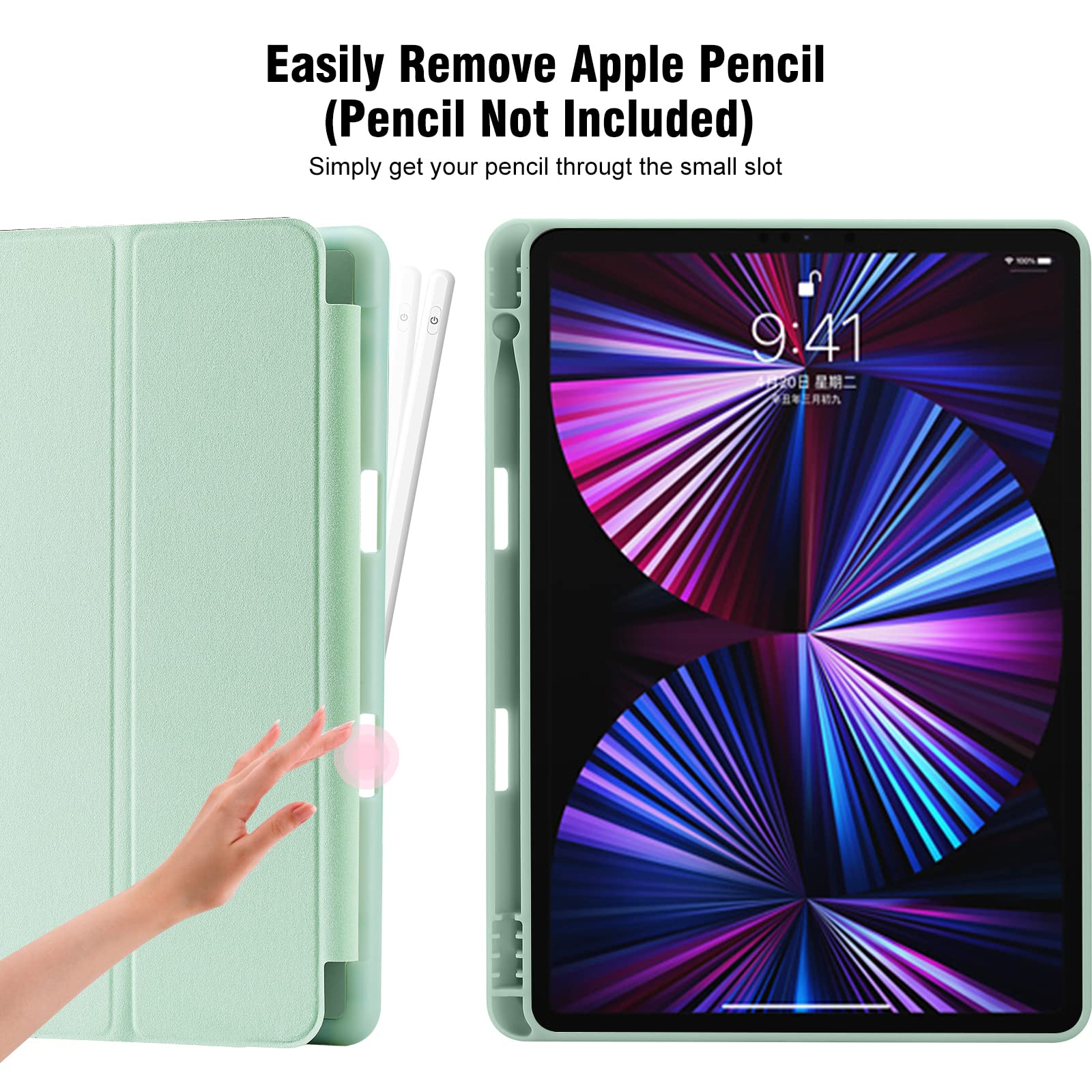 Supveco Custodia Per IPad 9a/8a/7a Generazione 10,2 Pollici - Cover A Portafoglio Con Portamatite, Autosleep/Wake, Angoli Regolabili