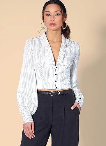 Miniatura 3 de McCall's Patterns McCall's - Blusa con cuello en V para mujer, tallas 6-14, patrón de costura, varios, color blanco