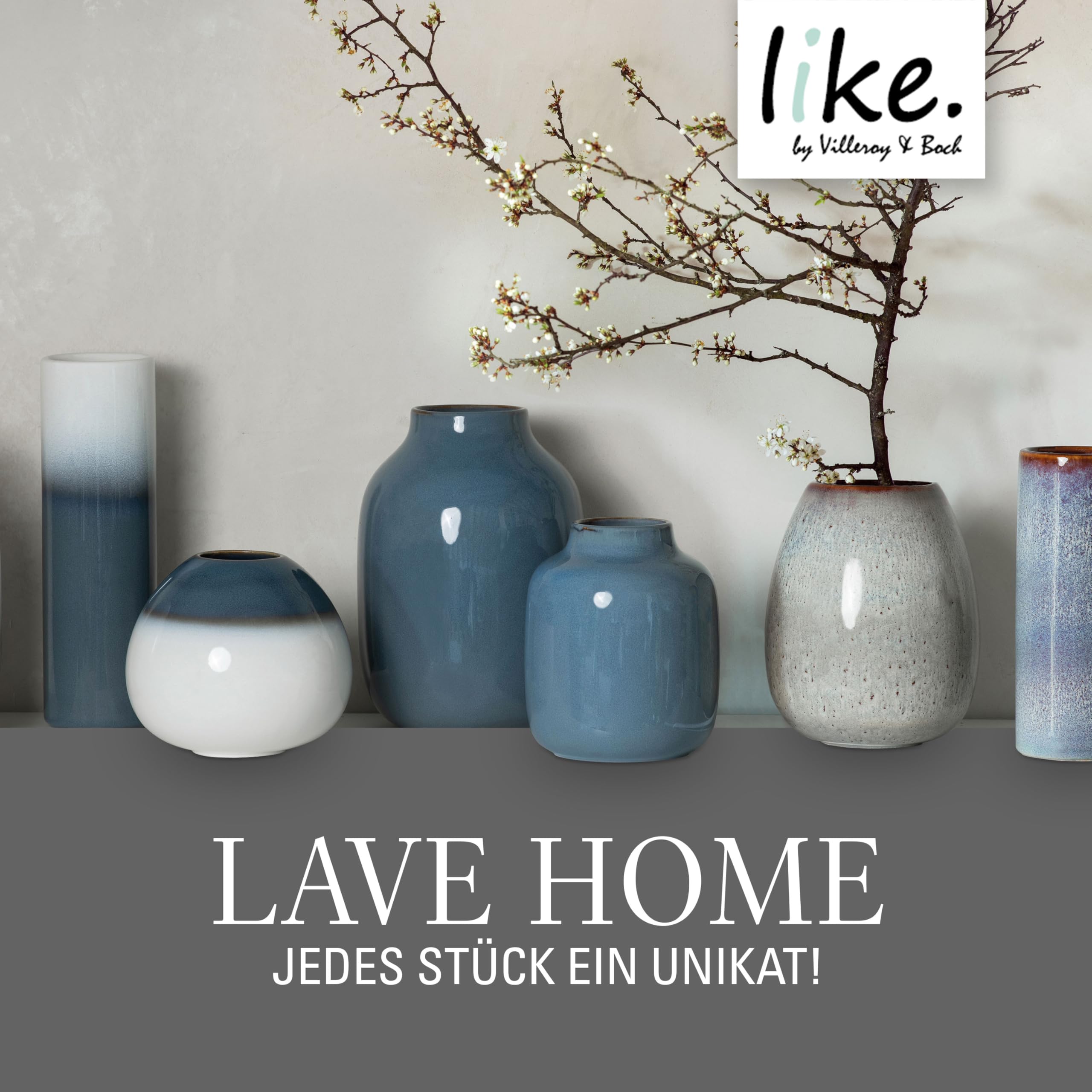 like. by Villeroy & Boch Lave Home vaso Shoulder, 12,5x12,5x15,5cm, beige