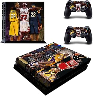 Vanknight Console Skin Controller Decal Basketball Goat Vinyl Sticker Wrap Compatible with PS4 Slim