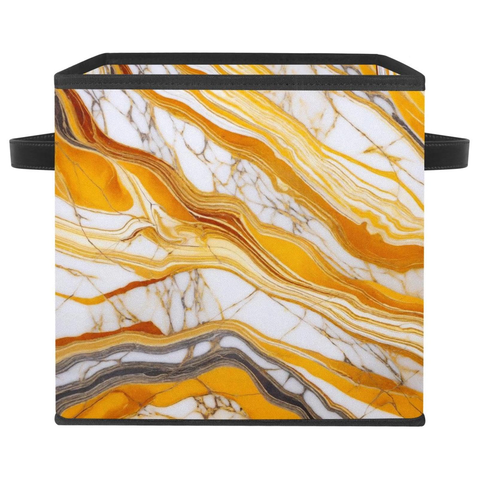 Organiseur de maison texture marbre jaune pour ranger votre salon
