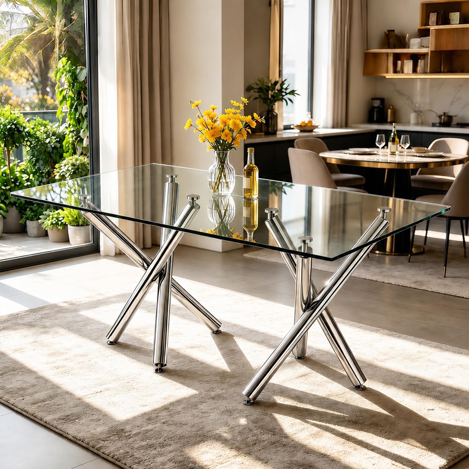 Ebullient Glass Dining Table