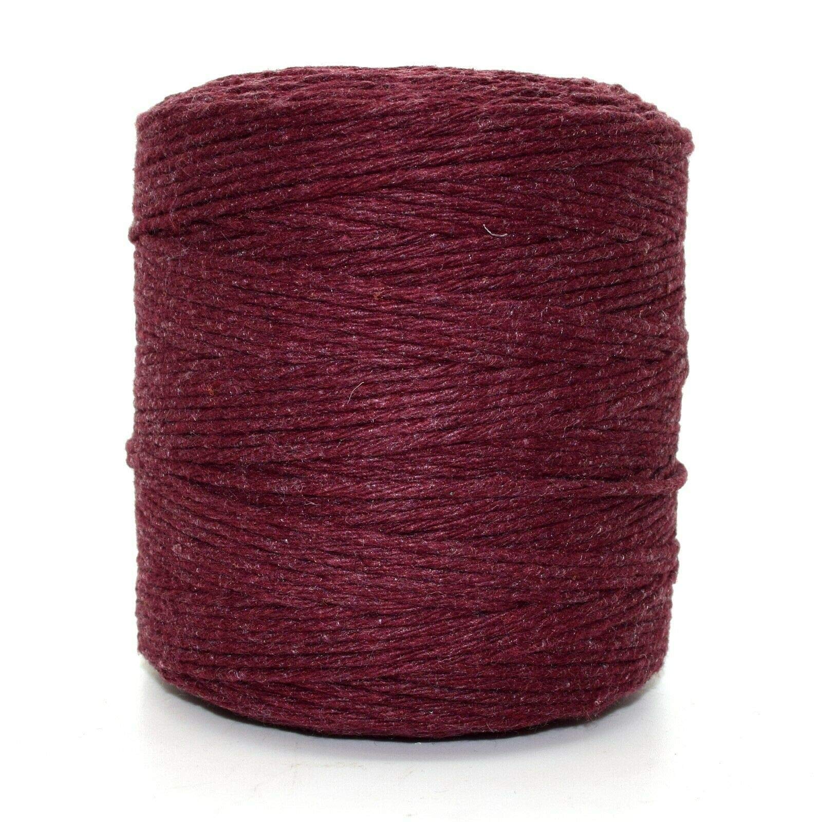 Premium Red Macrame Cord Twine 3mm x 50m Natural Cotton Craft Rope Reel - Maroon / 3mm / 200mm