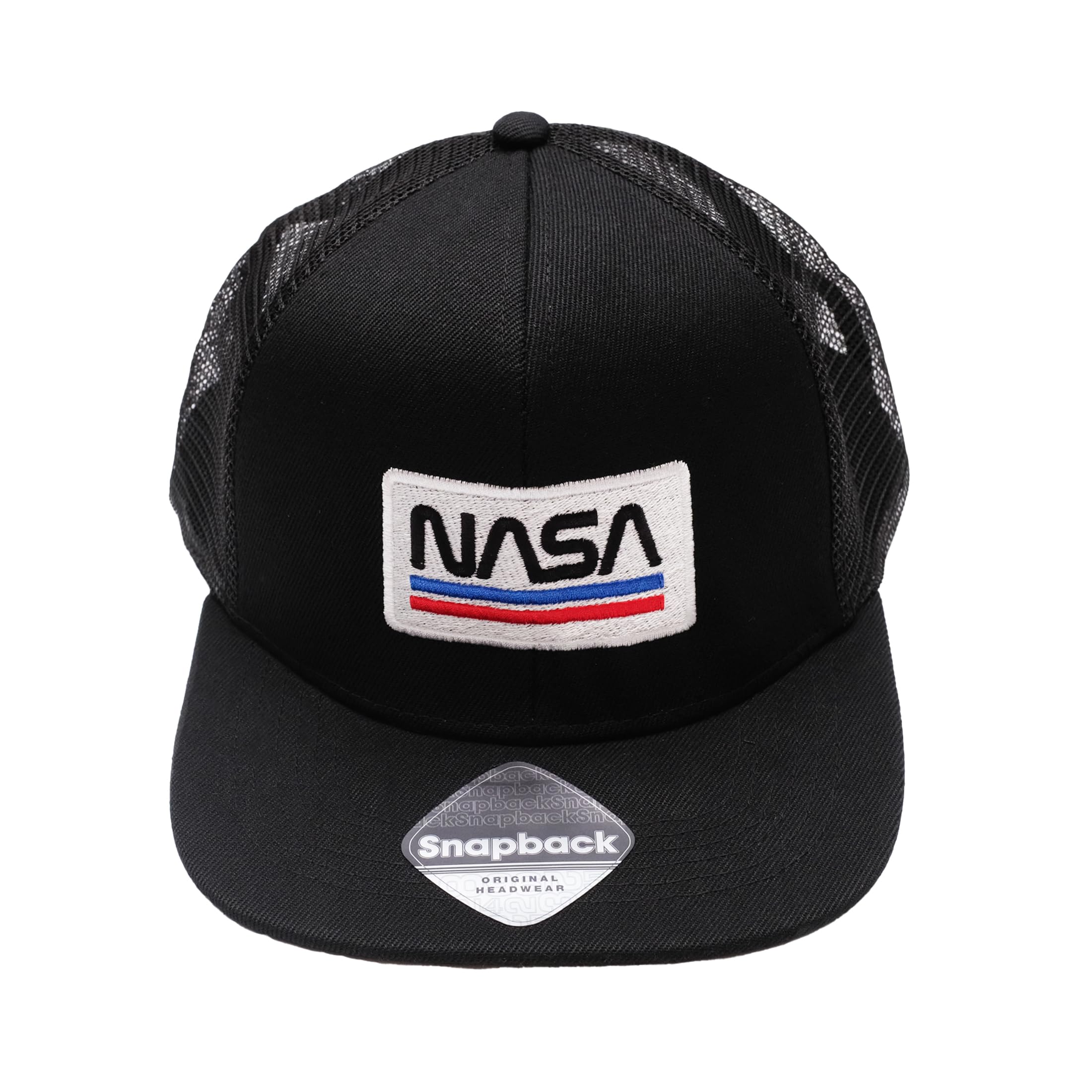 Cotton SoulNASA USA Snapback Trucker Cap, Black, One Size