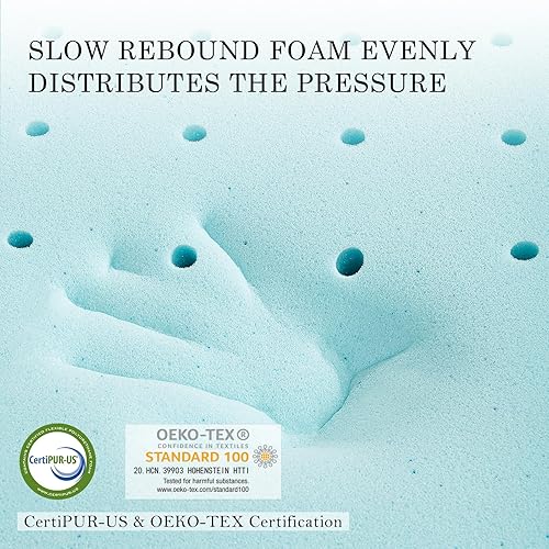 Miniatura 4 de DQZ Cubrecolchón de 3 pulgadas King  Cubrecolchón de espuma viscoelástica con infusión de gel refrescante  Colchón de espuma viscoelástica mejorado
