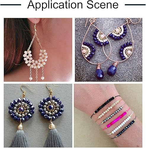 Miniatura 5 de FashionHEWELRY 10 hebras Briolette cuentas de cristal de 0.079in Rondelle facetadas de cristal espaciador cuentas de cristal completo chapado en