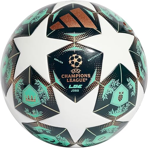 Miniatura 2 de adidas UEFA Champions League J350 Ball JH1290, Balones de fútbol unisex, verde, 4 UE