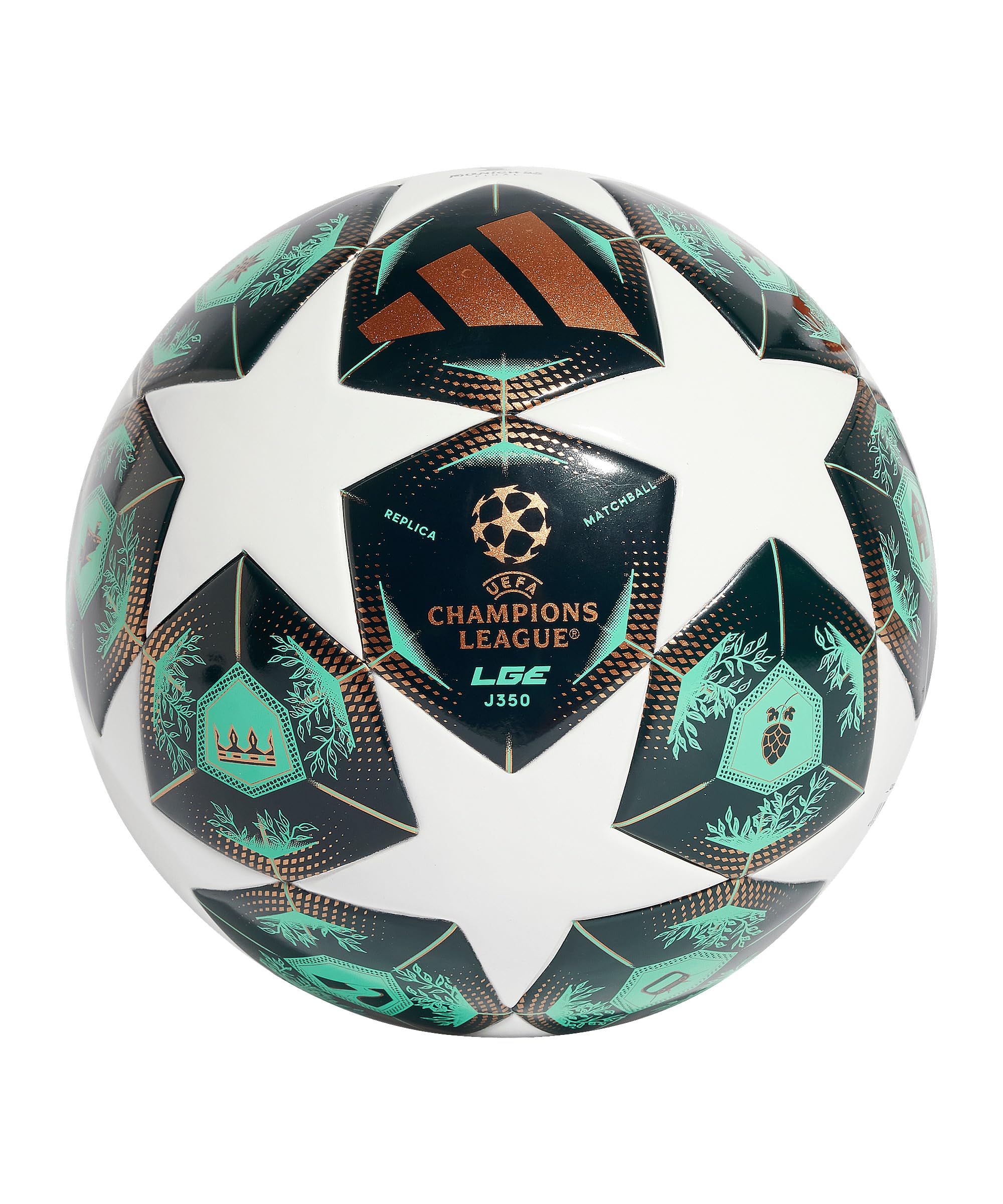 adidas UEFA Champions League J350 - Balón de fútbol Unisex, Color Verde, Talla 5 EU