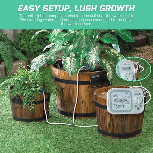 Miniatura 7 de Sistema automático de riego automático para plantas de interior para 15 plantas en maceta, kit de riego por goteo automático, temporizador de agua