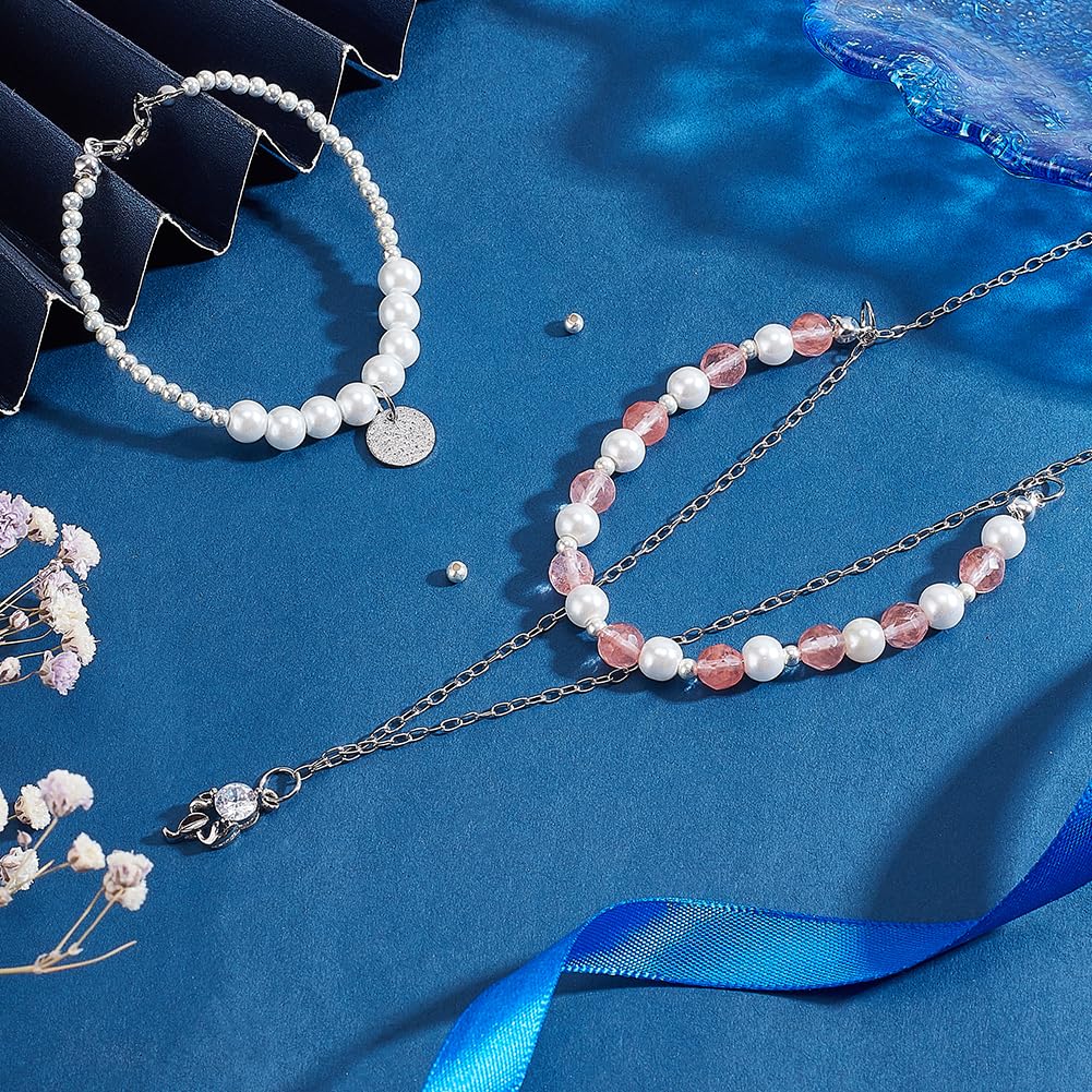 50 Perline Distanziali In Argento Sterling 925, Con Texture A Stella, Diametro 3 Mm, Per Creazione Gioielli Fai Da Te