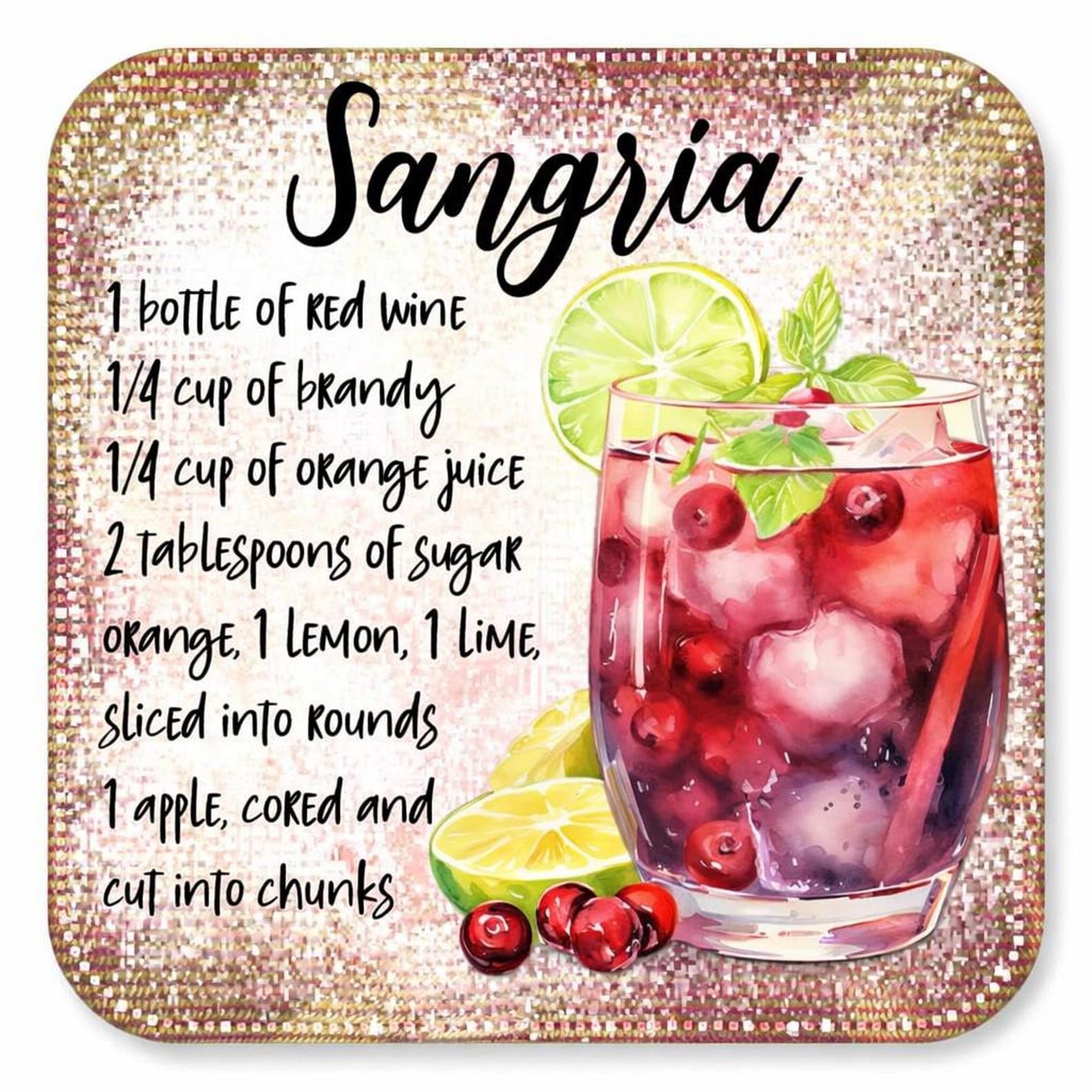 Half A Donkey Multicolor Sangaria Recipe Coaster