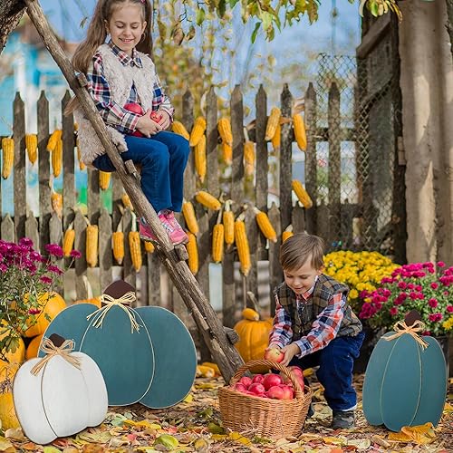 Miniatura 4 de Thyle 3 piezas de Acción de Gracias al aire libre calabaza porche de pie decoración de otoño bricolaje mesa de especias centros de mesa de especias