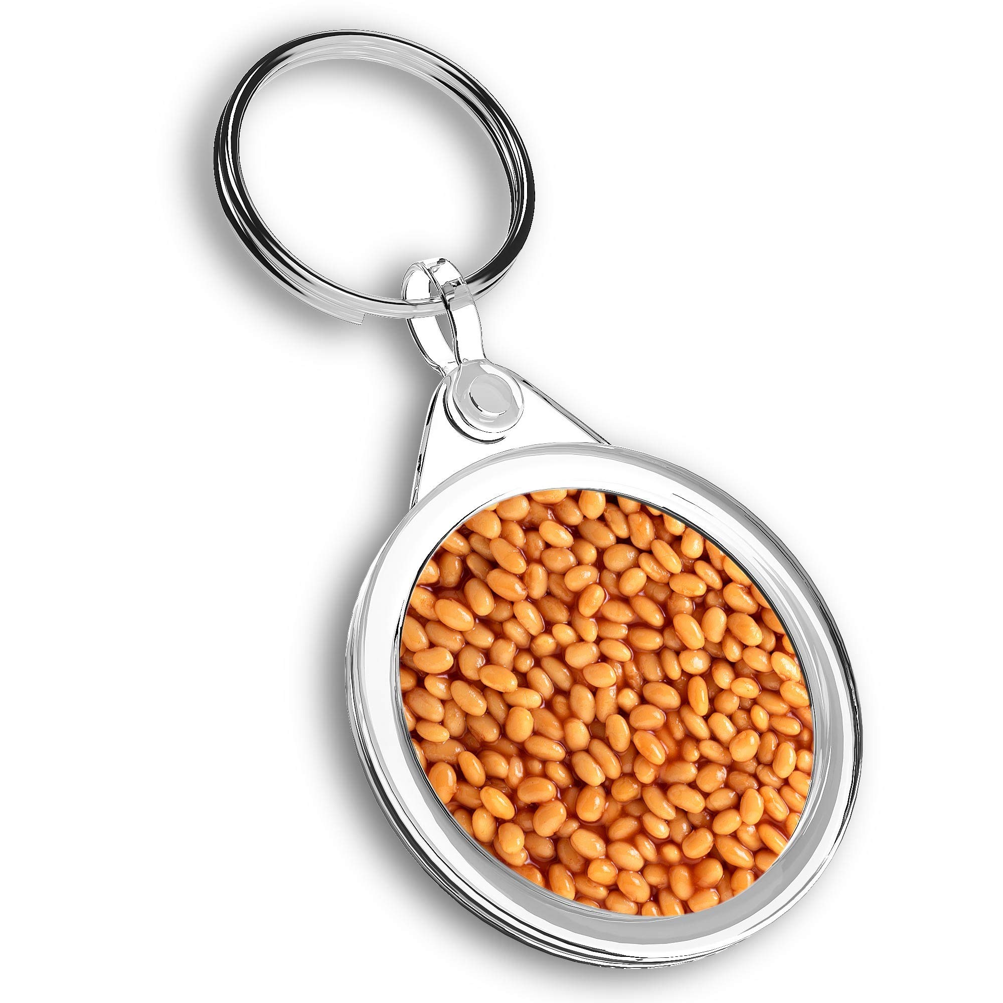 Destination Vinyl Ltd 1 x Photo Keyring - Baked Beans Food Breakfast Cafe |Keychain|Keyring|Charm| #44208