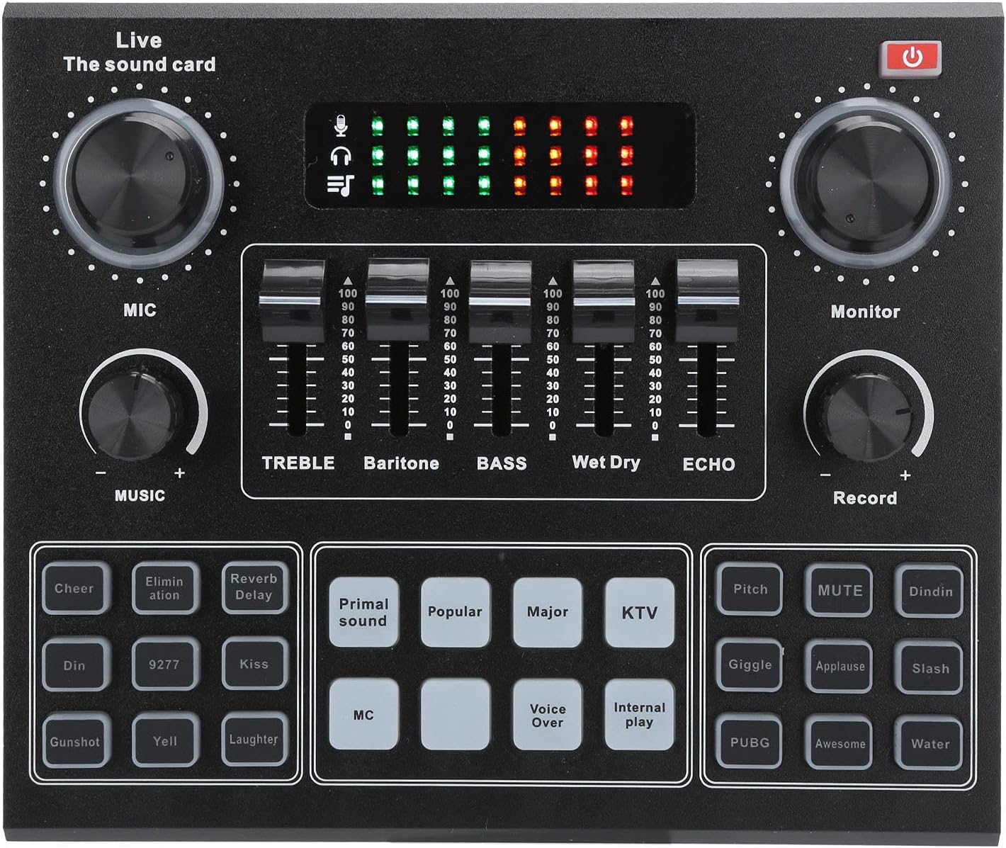 Bluetooth Ses Kartı Stereo Ses Mikseri, Canlı Ses Kartı Profesyonel Ses