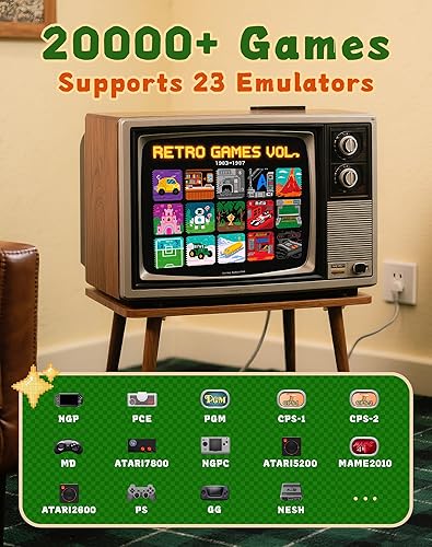 Miniatura 2 de Consola de juegos retro Pro 2025, consolas de juegos Vide con HDMI 4K, más de 20000 juegos integrados y 23 emuladores, consolas de videojuegos Plug