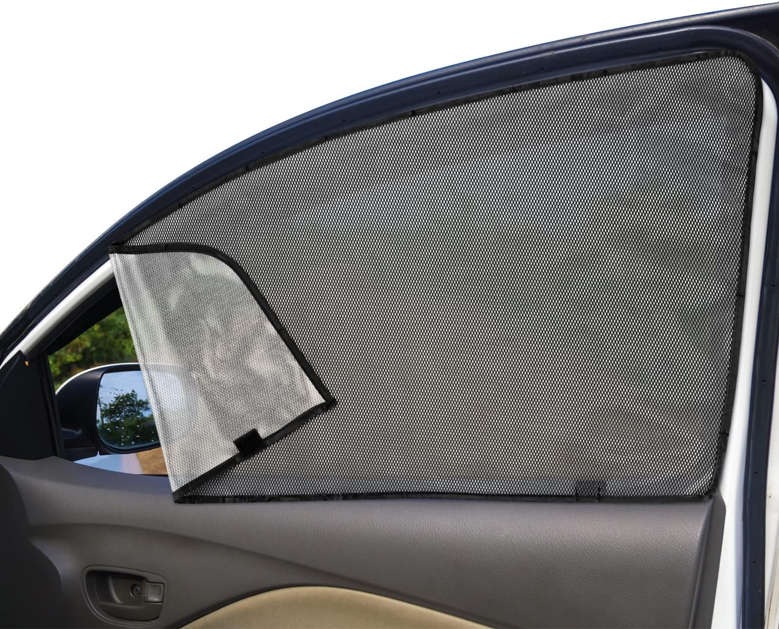 MAKINGTEC Car Side Window Sun Shades, Front Seat, Baby Window Shades with Magnetic Protection from Sun Heat and UV Window Mesh Screen for Privacy Blackout, Breastfeeding, Taking a nap (2 Pack)