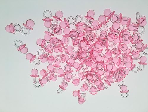 34 "Mini chupetes transparentes Baby Shower Game Decoración Favores Rosa 12pcs