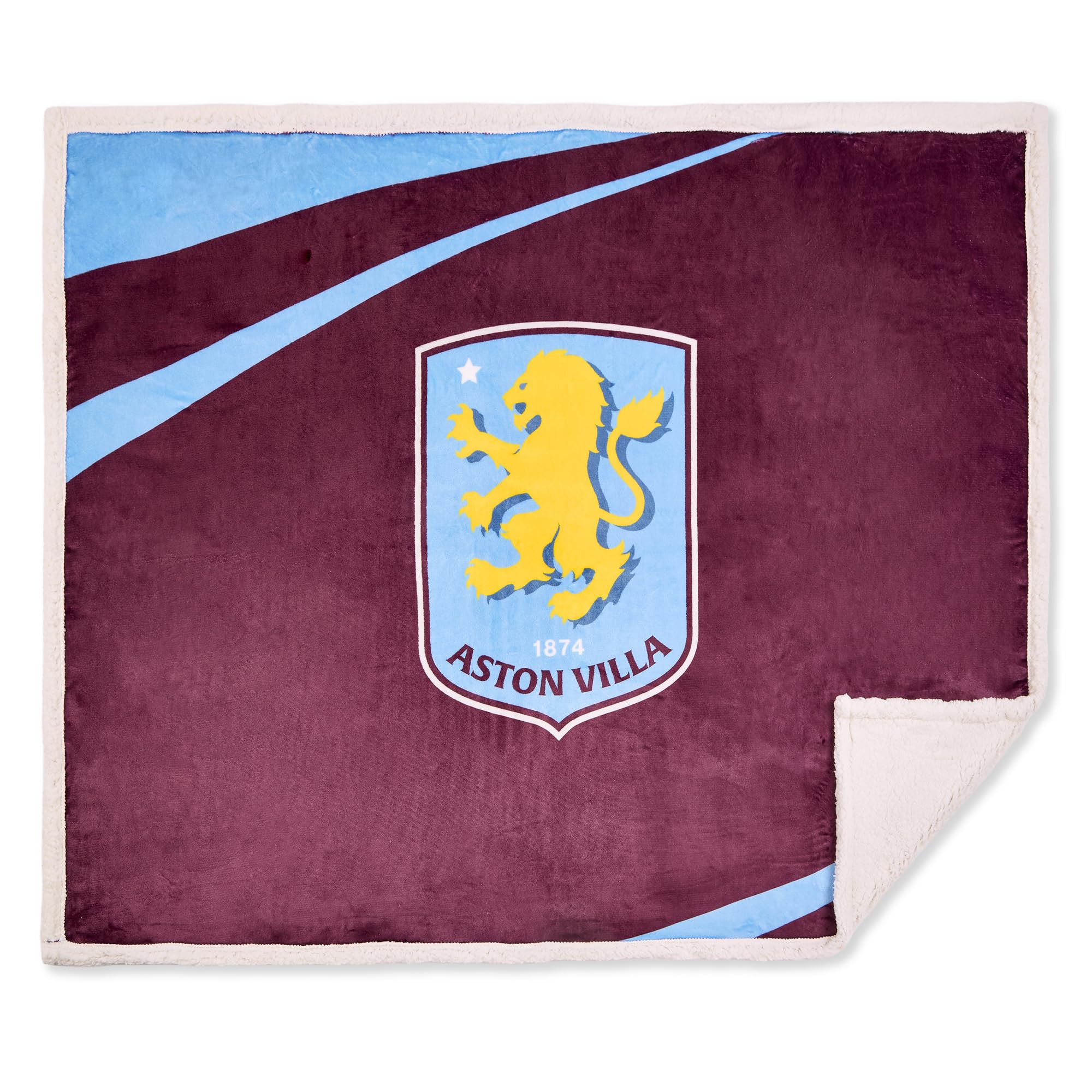 The Gift Scholars Aston Villa - Coperta in pile Sherpa, 152 x 117 cm, prodotto ufficiale della Premier League Football Club