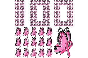 Breast Cancer Awareness Pins in Bulk, 100 Pcs Pink Ribbon Lapel Pin...