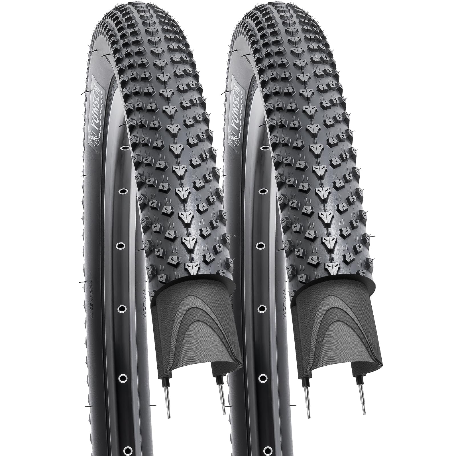 YunSCM 2pcs 60TPI Nylon Puncture Proof 27.5 Inch Tyres 27.5x2.60 tires 68-584 Compatible with 27.5x2.50 27.5x2.60 27.5x2.80 Mountain Bike Tyres (Y-1164)