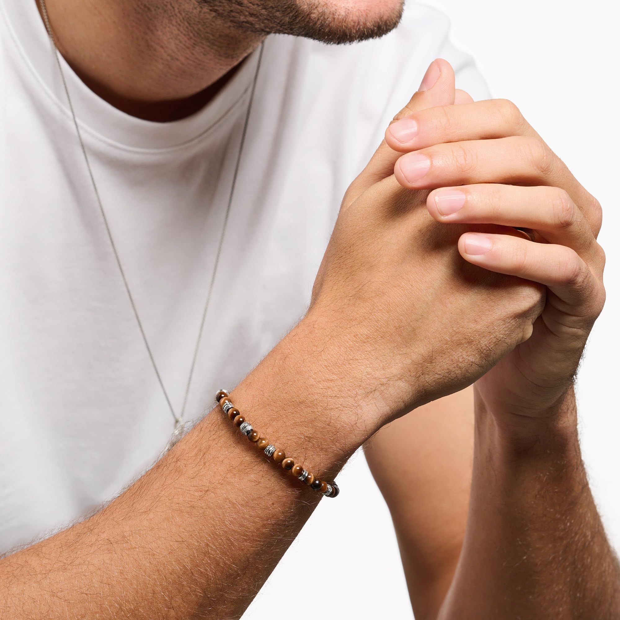 THOMAS SABO Armband Talisman Tigerauge 925 Sterlingsilber, Geschwärzt