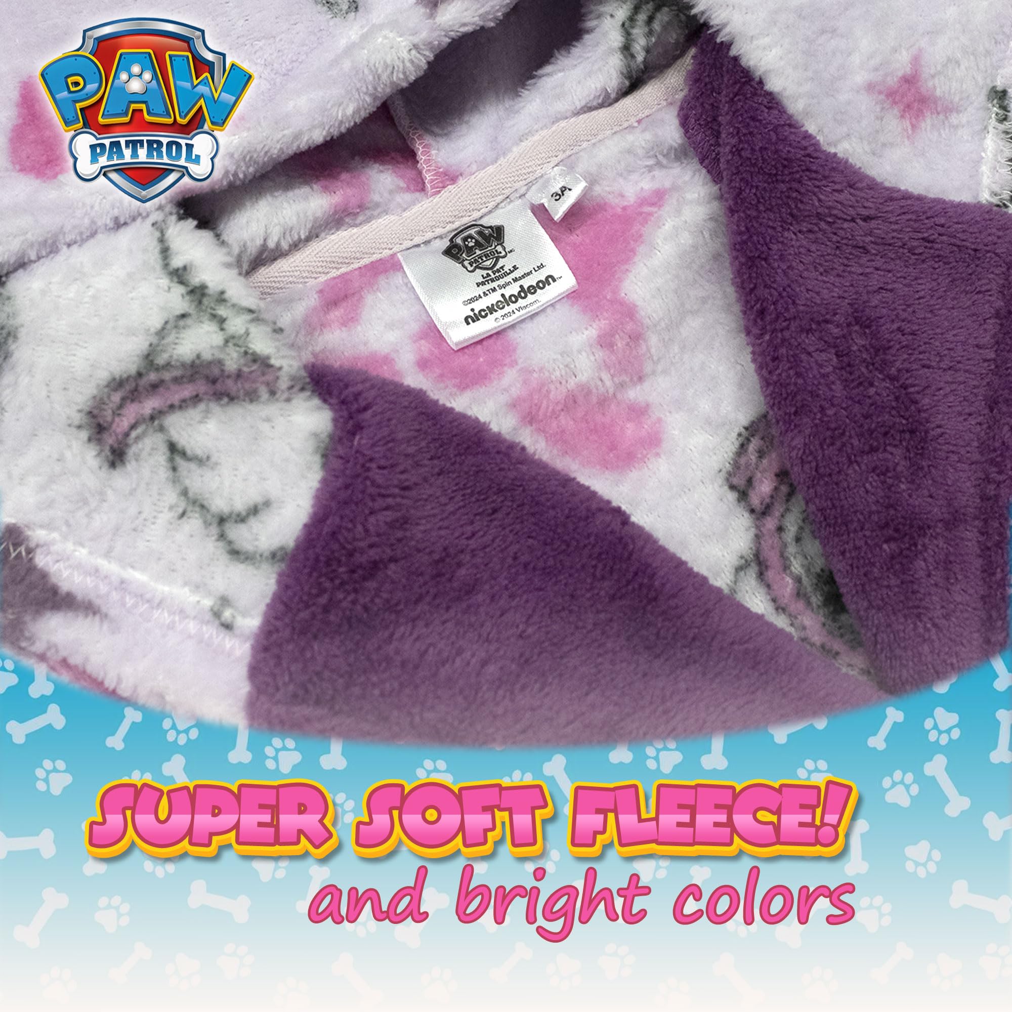 Paw Patrol Bata polar invierno niña 6 años 7001, violeta, 6 años