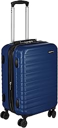Amazon Basics Bagage de Cabine Extensible Rigide - Bagage de Voyage en ABS avec 4 Doubles Roues Rotatives - Structure Légère et Anti-Rayures - 37,5cm x 25,5cm x 55,0cm - Bleu Marine