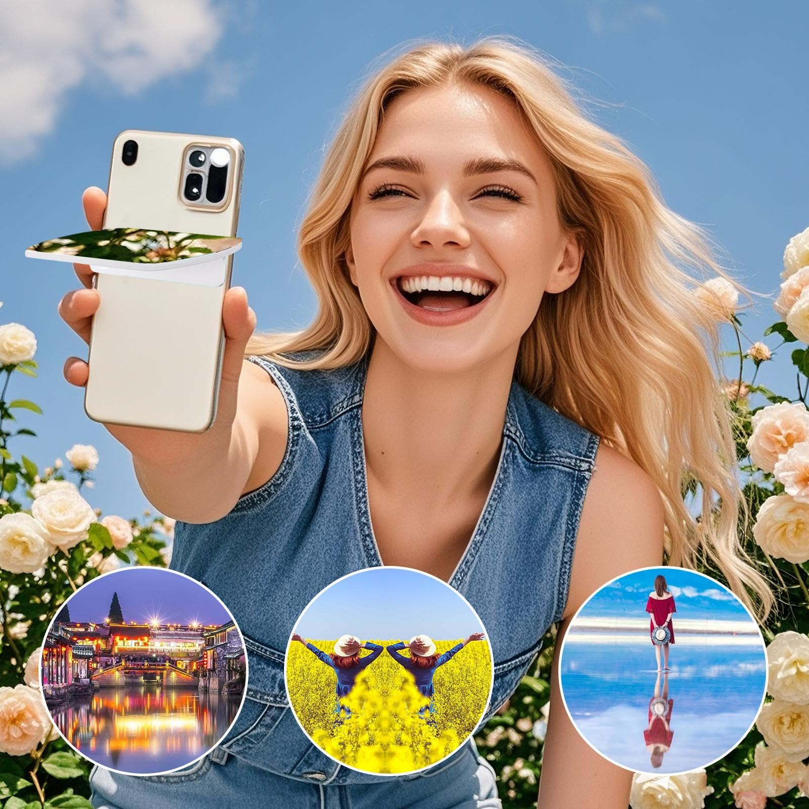 Spiegellinsen Telefon | Kamera -Reflexionsclip - Smartphone -Zubehör -Kit | Handy -Anhang Travel Camping Klettern Selfies Family Sammeln kreativer Inhalte Schöpfer Fotografie -Tool tragbar im Freien