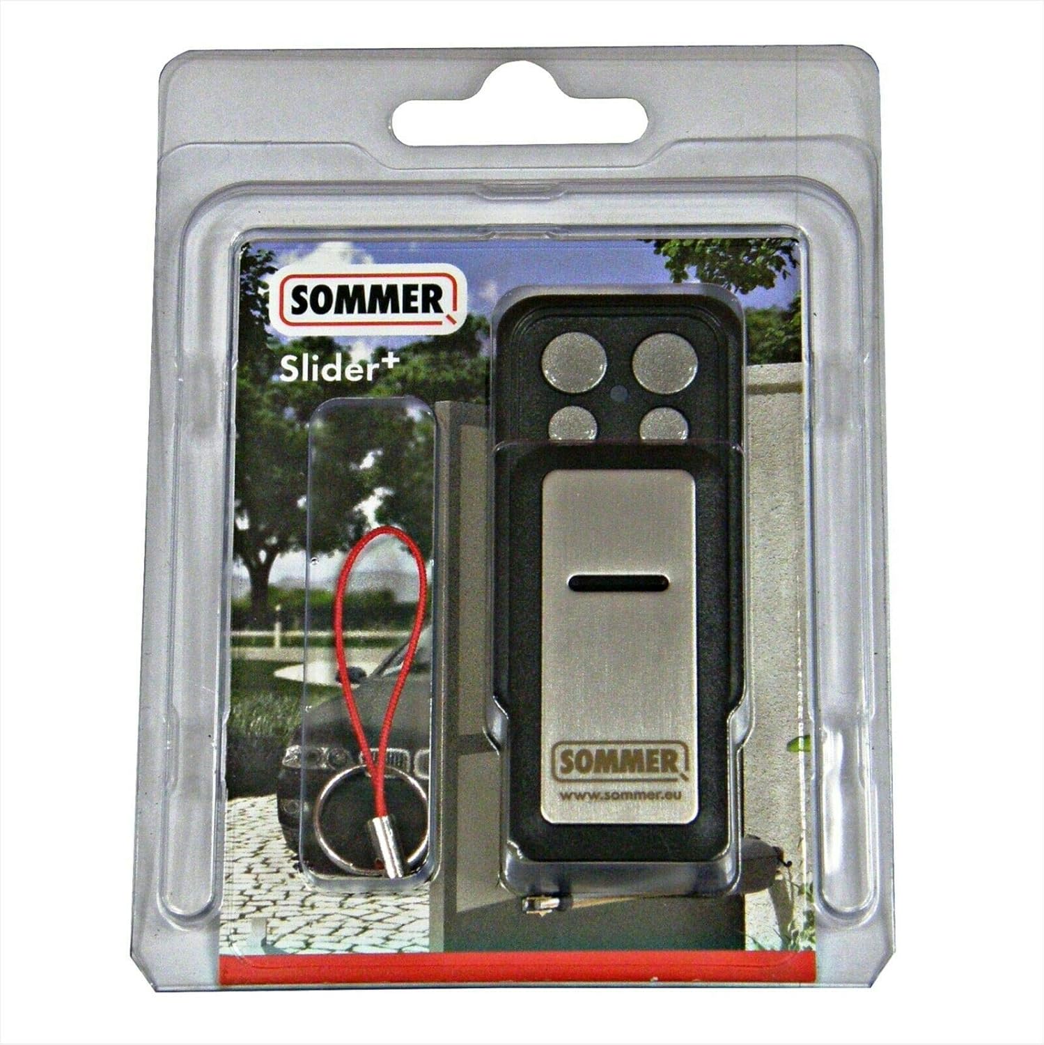 SOMMER Slider+ 4-Command Radio Transmitter in its retail packaging.