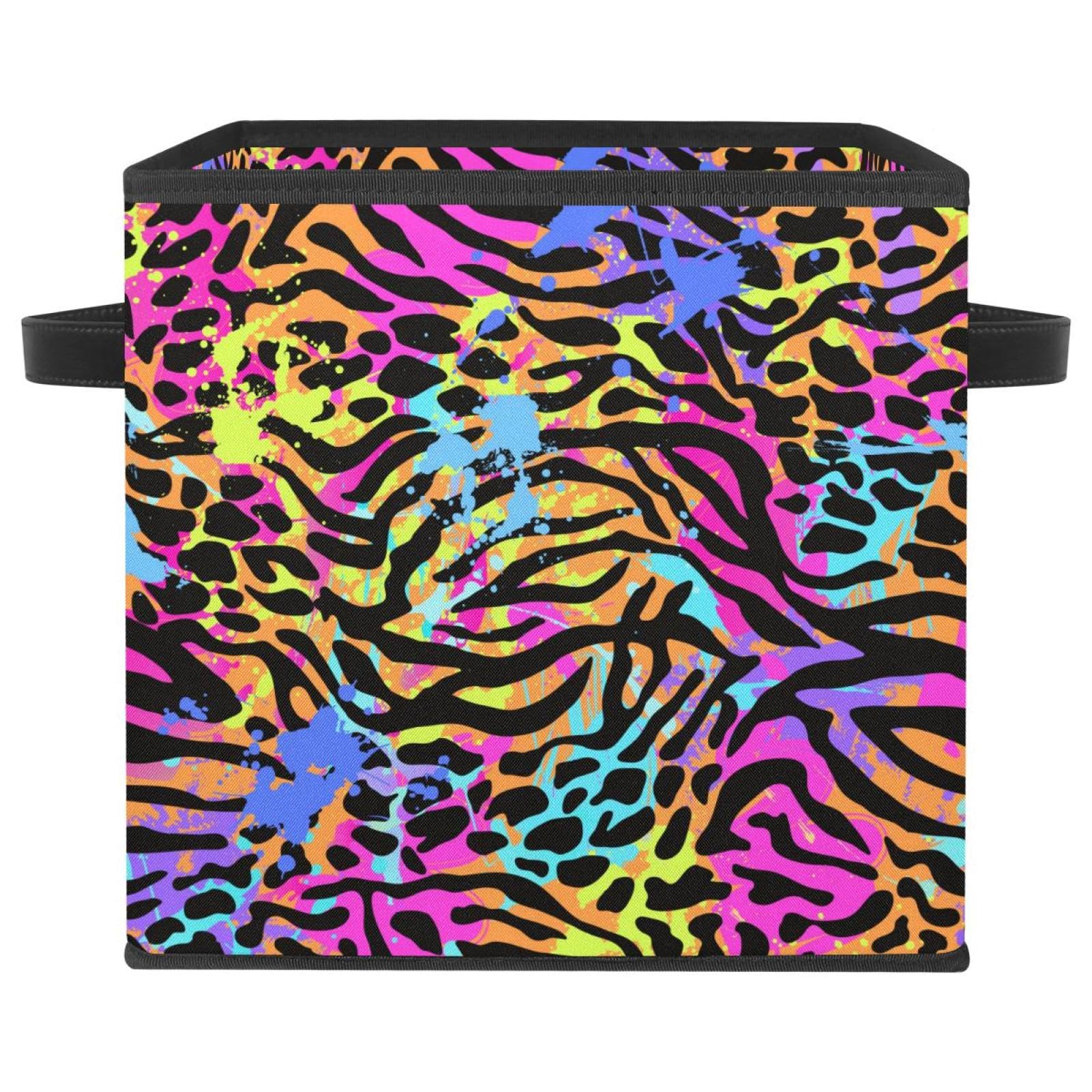 Bacs avec poignées au motif animal abstrait pour égayer votre maison