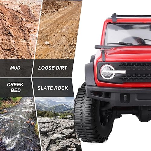 Miniatura 5 de HobbyPark Neumáticos de lodo SCX24 de goma blanda 1.0 Rock Crawler para 118 TRX4M 124 RC Crawler Axial SCX24 FMS FCX24 Enduro24 T1014