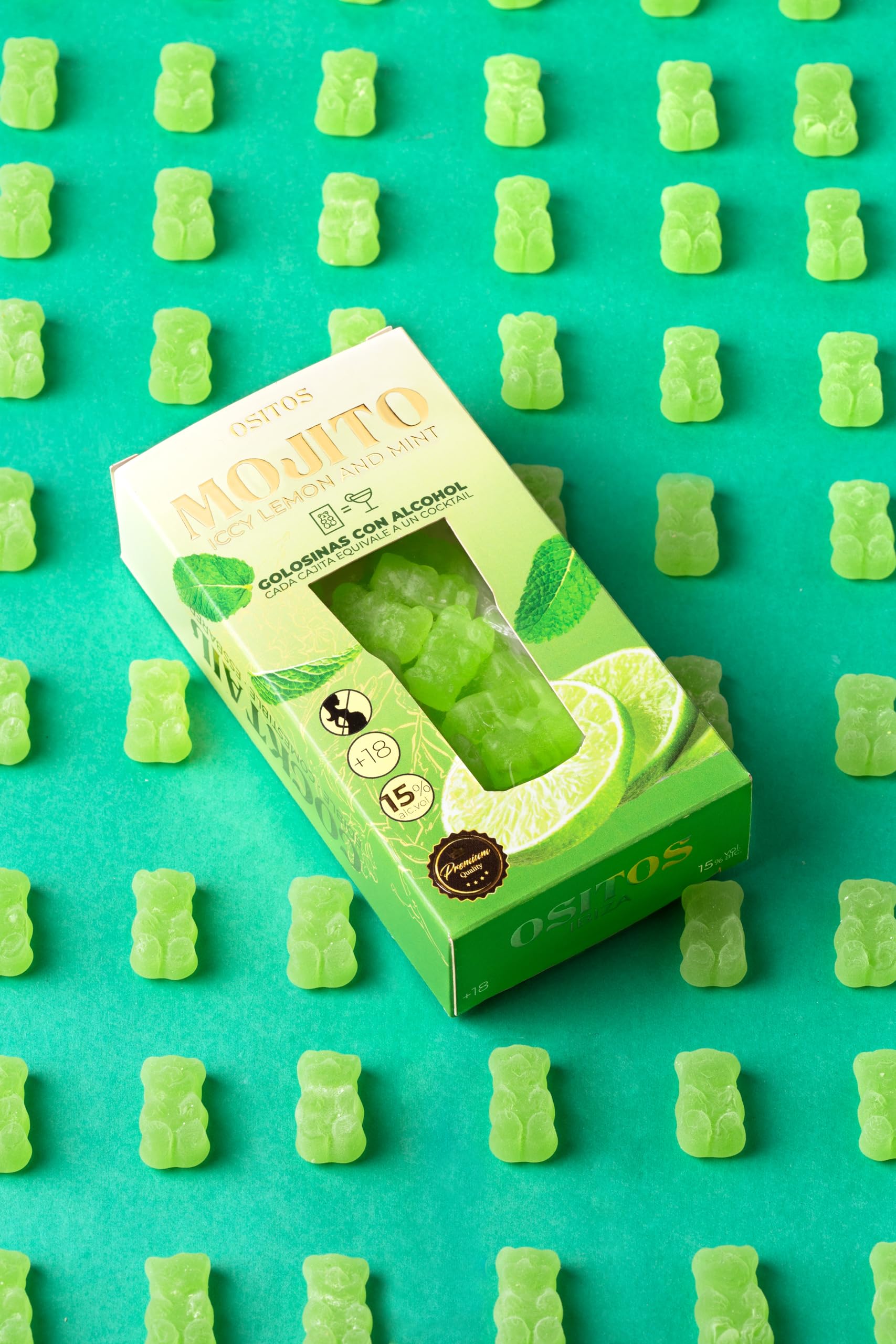 OSITOS Mojito - Cocktail comestible. Cada cajita equivale como un cocktail en volumen de alcohol.