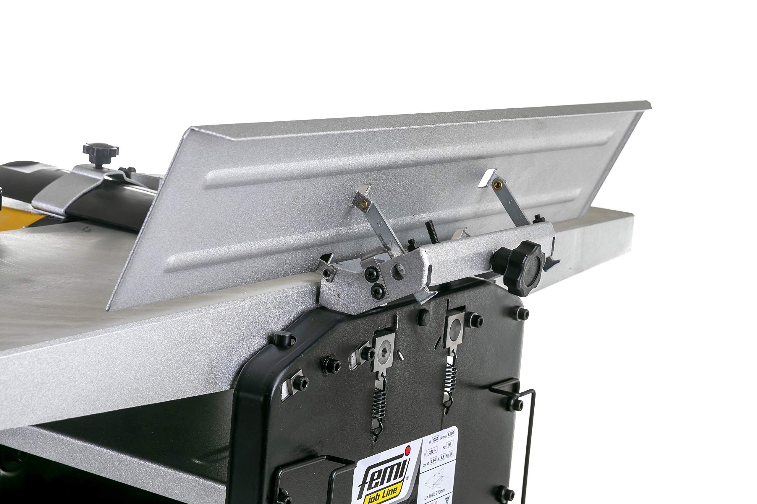 FEMI JOB LINE FM-CYCLONE - Cepilladora Regruesadora 1500W - Mesa Aluminio - Avance Automático - Sistema de Aspiración Integrado - Seguridad Anti-Arranque - Guía Inclinable 90° a 135°