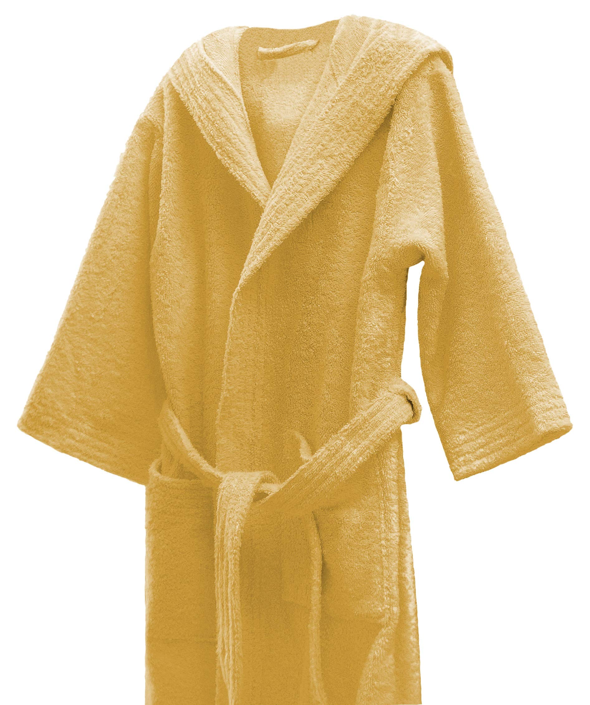 Lasa Home Basic Kids - Albornoz con Capucha para niños de 6 años, Color limón