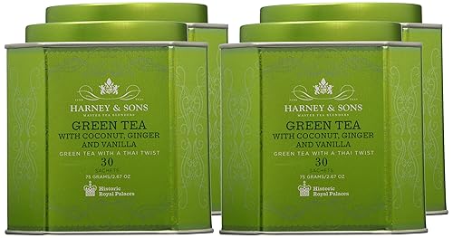 Miniatura 4 de Harney & Sons Té verde con coco, jengibre y vainilla, 30 sobres (2.65oz), 6.7 onzas