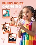 BONAOK Kids Karaoke Microphone Portable Bluetooth Machine Wireless Mic with LED Light, Birthday Gift Toys for Girls Boys Ages 4 5 6 7 8 9 10 11 12 Years Old Party Home(Rosegold)