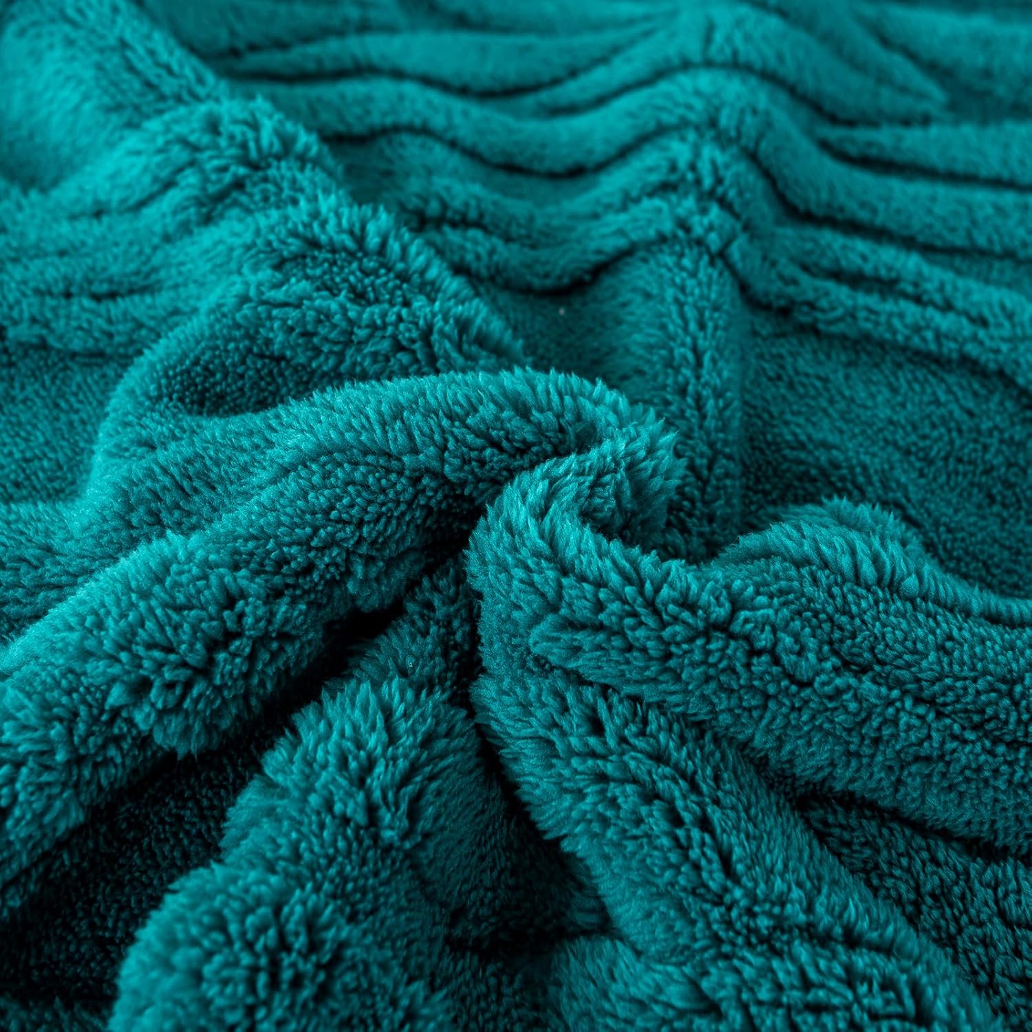 YUSOKI Sherpa Queen Size Blanket(Without Pillows)-3D Stylish Design Super Soft Blankets for Teen Girls Women Couch Bed Sofa Chair Men Boys Gift(Teal,90"x90")