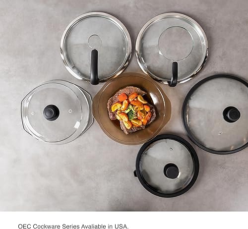 Miniatura 7 de OEC Plato para tartas con orejas, ámbar, platos llanos de vidrio templado de alta calidad, versátiles, aptos para lavavajillas y diseñados de forma